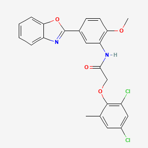 molecular formula C23H18Cl2N2O4 B3694207 N-[5-(1,3-benzoxazol-2-yl)-2-methoxyphenyl]-2-(2,4-dichloro-6-methylphenoxy)acetamide 