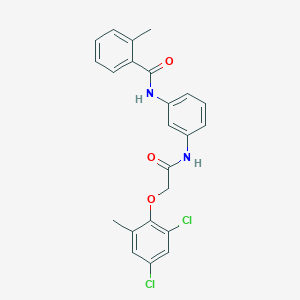 molecular formula C23H20Cl2N2O3 B3694423 N-[3-[[2-(2,4-dichloro-6-methylphenoxy)acetyl]amino]phenyl]-2-methylbenzamide 
