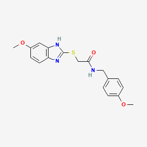 molecular formula C18H19N3O3S B3694485 2-[(5-METHOXY-1H-1,3-BENZIMIDAZOL-2-YL)SULFANYL]-N~1~-(4-METHOXYBENZYL)ACETAMIDE 