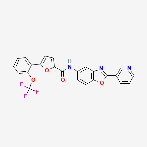 molecular formula C24H14F3N3O4 B3694500 N-[2-(pyridin-3-yl)-1,3-benzoxazol-5-yl]-5-[2-(trifluoromethoxy)phenyl]furan-2-carboxamide 