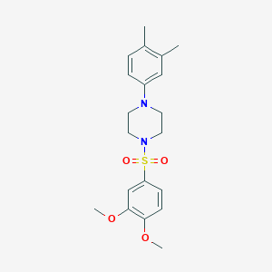 molecular formula C20H26N2O4S B369453 1-[(3,4-Dimethoxyphenyl)sulfonyl]-4-(3,4-dimethylphenyl)piperazine CAS No. 524039-72-3
