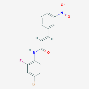 molecular formula C15H10BrFN2O3 B3694658 (2E)-N-(4-bromo-2-fluorophenyl)-3-(3-nitrophenyl)prop-2-enamide 
