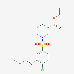 molecular formula C17H24ClNO5S B369473 Ethyl 1-(4-chloro-3-propoxyphenyl)sulfonylpiperidine-3-carboxylate CAS No. 886140-70-1
