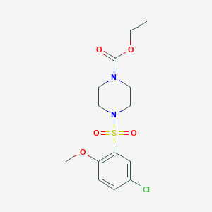 molecular formula C14H19ClN2O5S B369481 ethyl 4-[(5-chloro-2-methoxyphenyl)sulfonyl]tetrahydropyrazine-1(2H)-carboxylate CAS No. 681145-87-9