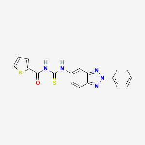 molecular formula C18H13N5OS2 B3694883 N-[(2-phenyl-2H-benzotriazol-5-yl)carbamothioyl]thiophene-2-carboxamide 