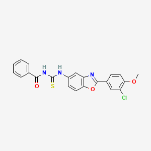 molecular formula C22H16ClN3O3S B3694995 N-{[2-(3-chloro-4-methoxyphenyl)-1,3-benzoxazol-5-yl]carbamothioyl}benzamide 