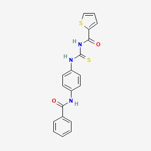 molecular formula C19H15N3O2S2 B3695028 N-[4-({[(THIOPHEN-2-YL)FORMAMIDO]METHANETHIOYL}AMINO)PHENYL]BENZAMIDE 