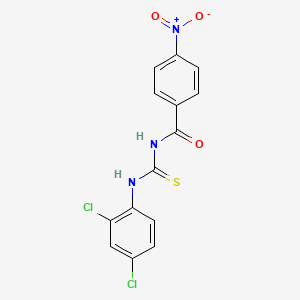 molecular formula C14H9Cl2N3O3S B3695041 N-[(2,4-dichlorophenyl)carbamothioyl]-4-nitrobenzamide 