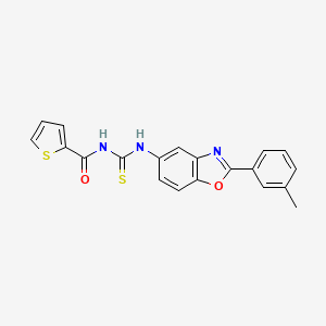 molecular formula C20H15N3O2S2 B3695057 N-{[2-(3-methylphenyl)-1,3-benzoxazol-5-yl]carbamothioyl}thiophene-2-carboxamide 