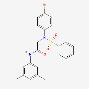 molecular formula C22H21BrN2O3S B3695205 N~2~-(4-bromophenyl)-N~1~-(3,5-dimethylphenyl)-N~2~-(phenylsulfonyl)glycinamide 
