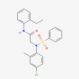 molecular formula C23H23ClN2O3S B3695227 N~2~-(4-chloro-2-methylphenyl)-N~1~-(2-ethylphenyl)-N~2~-(phenylsulfonyl)glycinamide 