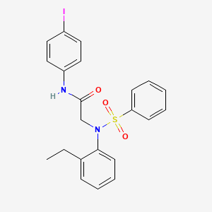 molecular formula C22H21IN2O3S B3695257 N~2~-(2-ethylphenyl)-N~1~-(4-iodophenyl)-N~2~-(phenylsulfonyl)glycinamide 
