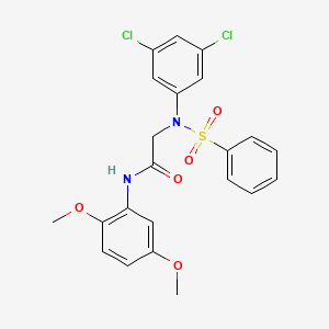 molecular formula C22H20Cl2N2O5S B3695313 N~2~-(3,5-dichlorophenyl)-N~1~-(2,5-dimethoxyphenyl)-N~2~-(phenylsulfonyl)glycinamide 