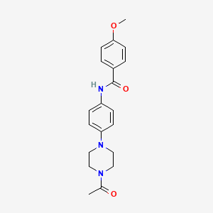 molecular formula C20H23N3O3 B3695323 N-[4-(4-acetylpiperazin-1-yl)phenyl]-4-methoxybenzamide 