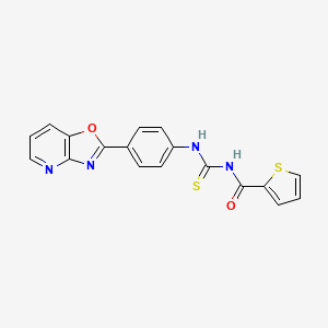 molecular formula C18H12N4O2S2 B3695331 N-{[4-([1,3]oxazolo[4,5-b]pyridin-2-yl)phenyl]carbamothioyl}thiophene-2-carboxamide 