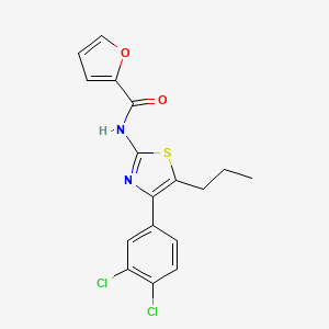 molecular formula C17H14Cl2N2O2S B3695368 N-[4-(3,4-dichlorophenyl)-5-propyl-1,3-thiazol-2-yl]-2-furamide 