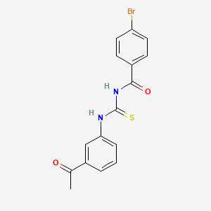 molecular formula C16H13BrN2O2S B3695383 N-[(3-acetylphenyl)carbamothioyl]-4-bromobenzamide 