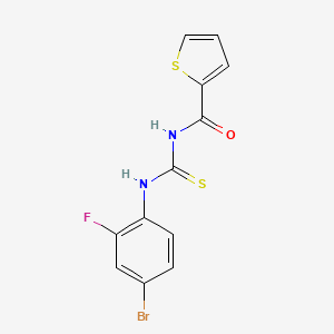 molecular formula C12H8BrFN2OS2 B3695418 N-[(4-bromo-2-fluorophenyl)carbamothioyl]thiophene-2-carboxamide 