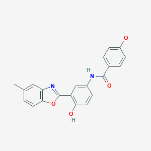 molecular formula C22H18N2O4 B369549 N-[4-hydroxy-3-(5-methyl-1,3-benzoxazol-2-yl)phenyl]-4-methoxybenzamide 