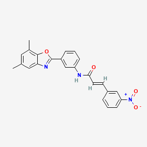 molecular formula C24H19N3O4 B3695491 N-[3-(5,7-dimethyl-1,3-benzoxazol-2-yl)phenyl]-3-(3-nitrophenyl)acrylamide 