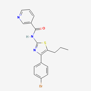 molecular formula C18H16BrN3OS B3695544 N-[4-(4-bromophenyl)-5-propyl-1,3-thiazol-2-yl]pyridine-3-carboxamide 