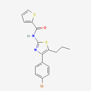 molecular formula C17H15BrN2OS2 B3695617 N-[4-(4-bromophenyl)-5-propyl-1,3-thiazol-2-yl]thiophene-2-carboxamide 