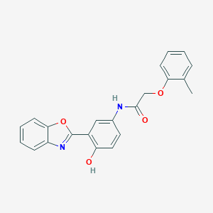 molecular formula C22H18N2O4 B369564 N-[3-(1,3-benzoxazol-2-yl)-4-hydroxyphenyl]-2-(2-methylphenoxy)acetamide CAS No. 423750-28-1