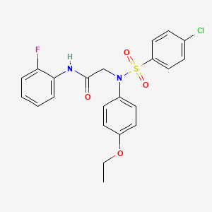 molecular formula C22H20ClFN2O4S B3695725 N~2~-[(4-chlorophenyl)sulfonyl]-N~2~-(4-ethoxyphenyl)-N~1~-(2-fluorophenyl)glycinamide 