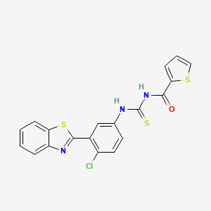 molecular formula C19H12ClN3OS3 B3695981 N-[[3-(1,3-benzothiazol-2-yl)-4-chlorophenyl]carbamothioyl]thiophene-2-carboxamide 