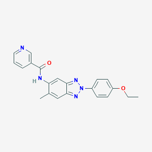molecular formula C21H19N5O2 B369611 N-[2-(4-ethoxyphenyl)-6-methyl-2H-benzotriazol-5-yl]pyridine-3-carboxamide CAS No. 371928-81-3