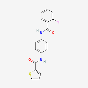 molecular formula C18H13IN2O2S B3696147 N-[4-[(2-iodobenzoyl)amino]phenyl]thiophene-2-carboxamide 
