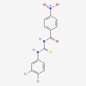 molecular formula C14H9Cl2N3O3S B3696235 N-[(3,4-dichlorophenyl)carbamothioyl]-4-nitrobenzamide 