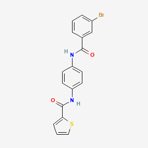 molecular formula C18H13BrN2O2S B3696283 N-(4-{[(3-bromophenyl)carbonyl]amino}phenyl)thiophene-2-carboxamide 