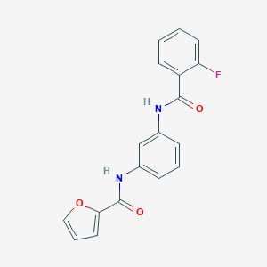 molecular formula C18H13FN2O3 B369638 N-[3-[(2-fluorobenzoyl)amino]phenyl]furan-2-carboxamide CAS No. 431995-64-1