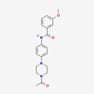 molecular formula C20H23N3O3 B3696479 N-[4-(4-acetylpiperazin-1-yl)phenyl]-3-methoxybenzamide 