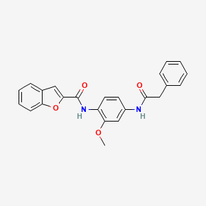 molecular formula C24H20N2O4 B3696545 N-[2-METHOXY-4-(2-PHENYLACETAMIDO)PHENYL]-1-BENZOFURAN-2-CARBOXAMIDE 