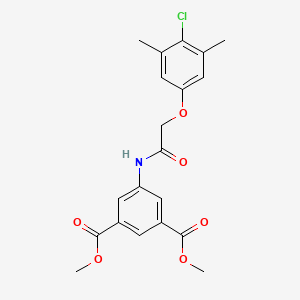 molecular formula C20H20ClNO6 B3696546 Dimethyl 5-[[2-(4-chloro-3,5-dimethylphenoxy)acetyl]amino]benzene-1,3-dicarboxylate 