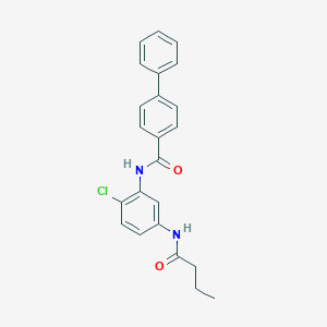 molecular formula C23H21ClN2O2 B369655 N-[5-(butanoylamino)-2-chlorophenyl]-4-phenylbenzamide CAS No. 639046-98-3