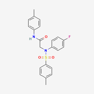 molecular formula C22H21FN2O3S B3696566 N~2~-(4-fluorophenyl)-N~1~-(4-methylphenyl)-N~2~-[(4-methylphenyl)sulfonyl]glycinamide 