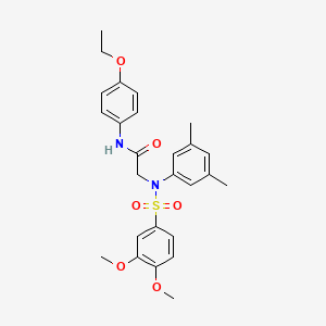molecular formula C26H30N2O6S B3696586 N~2~-[(3,4-dimethoxyphenyl)sulfonyl]-N~2~-(3,5-dimethylphenyl)-N~1~-(4-ethoxyphenyl)glycinamide 