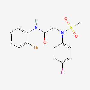 molecular formula C15H14BrFN2O3S B3696631 N~1~-(2-bromophenyl)-N~2~-(4-fluorophenyl)-N~2~-(methylsulfonyl)glycinamide 