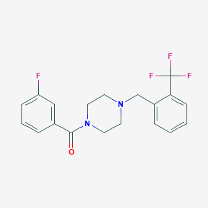 molecular formula C19H18F4N2O B3696743 1-(3-FLUOROBENZOYL)-4-{[2-(TRIFLUOROMETHYL)PHENYL]METHYL}PIPERAZINE 