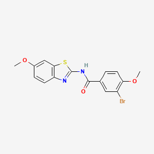 molecular formula C16H13BrN2O3S B3696758 3-bromo-4-methoxy-N-(6-methoxy-1,3-benzothiazol-2-yl)benzamide 