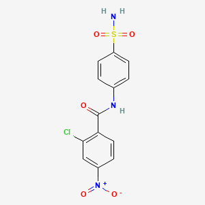 molecular formula C13H10ClN3O5S B3697001 2-chloro-4-nitro-N-(4-sulfamoylphenyl)benzamide 