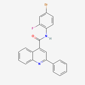 molecular formula C22H14BrFN2O B3697055 N-(4-bromo-2-fluorophenyl)-2-phenylquinoline-4-carboxamide CAS No. 5860-89-9