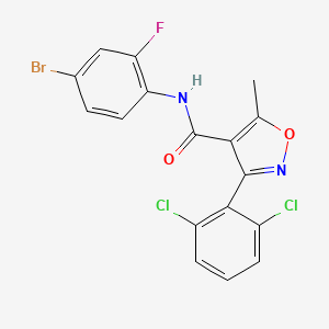 molecular formula C17H10BrCl2FN2O2 B3697082 N-(4-bromo-2-fluorophenyl)-3-(2,6-dichlorophenyl)-5-methyl-1,2-oxazole-4-carboxamide 