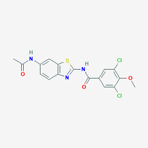 molecular formula C17H13Cl2N3O3S B369951 N-[6-(acetylamino)-1,3-benzothiazol-2-yl]-3,5-dichloro-4-methoxybenzamide CAS No. 847477-81-0