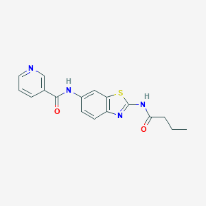 molecular formula C17H16N4O2S B369972 N-[2-(butyrylamino)-1,3-benzothiazol-6-yl]nicotinamide CAS No. 838263-10-8