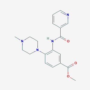 molecular formula C19H22N4O3 B369979 Methyl 4-(4-methylpiperazin-1-yl)-3-(pyridine-3-carbonylamino)benzoate CAS No. 876889-07-5
