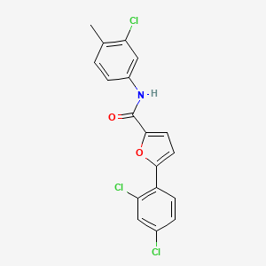 molecular formula C18H12Cl3NO2 B3699953 N-(3-chloro-4-methylphenyl)-5-(2,4-dichlorophenyl)furan-2-carboxamide 